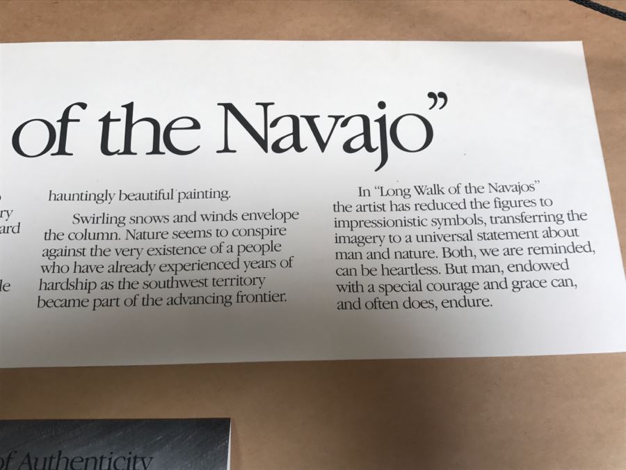 Olaf Wieghorst Limited Edition Lithograph 257 Of 1,500 With Certificate Of Authenticity Frame Has Brass Title Plaque Image Size 19.5' X 23.5' [Photo 14]