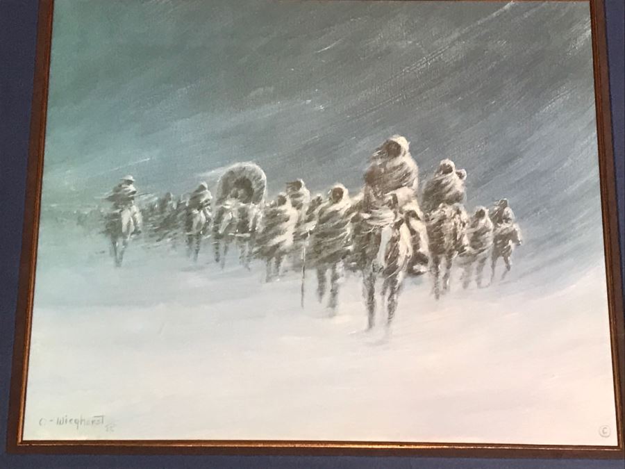 Olaf Wieghorst Limited Edition Lithograph 257 Of 1,500 With Certificate Of Authenticity Frame Has Brass Title Plaque Image Size 19.5' X 23.5' [Photo 4]