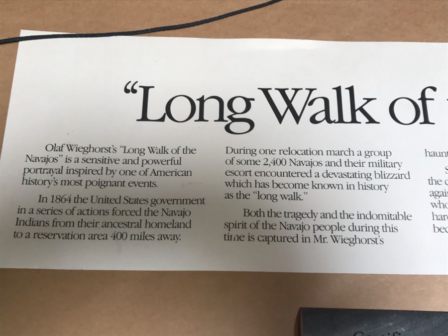 Olaf Wieghorst Limited Edition Lithograph 257 Of 1,500 With Certificate Of Authenticity Frame Has Brass Title Plaque Image Size 19.5' X 23.5' [Photo 13]