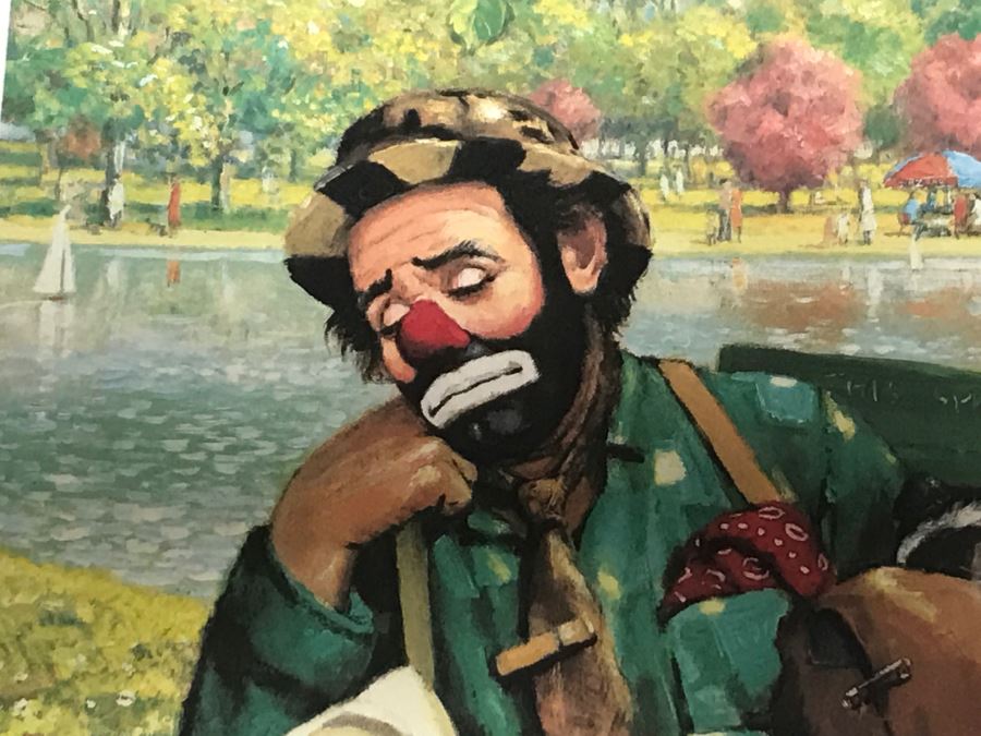 Artist Proof Sad Clown Print By Leighton Jones Signed And Framed 15' X 17' [Photo 6]