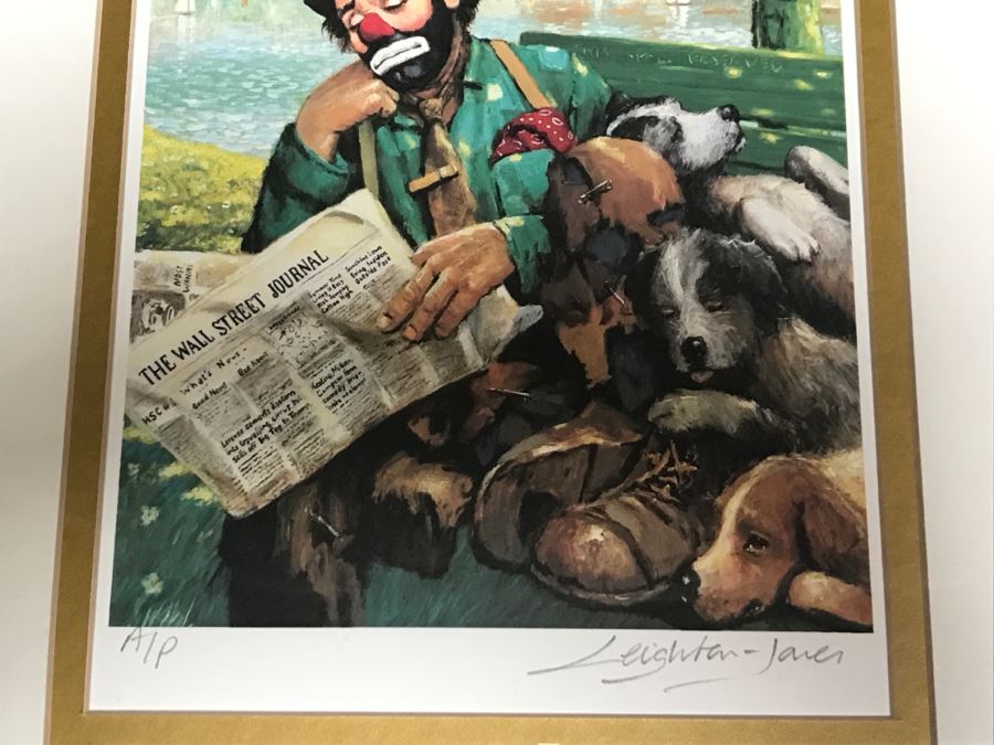 Artist Proof Sad Clown Print By Leighton Jones Signed And Framed 15' X 17' [Photo 5]