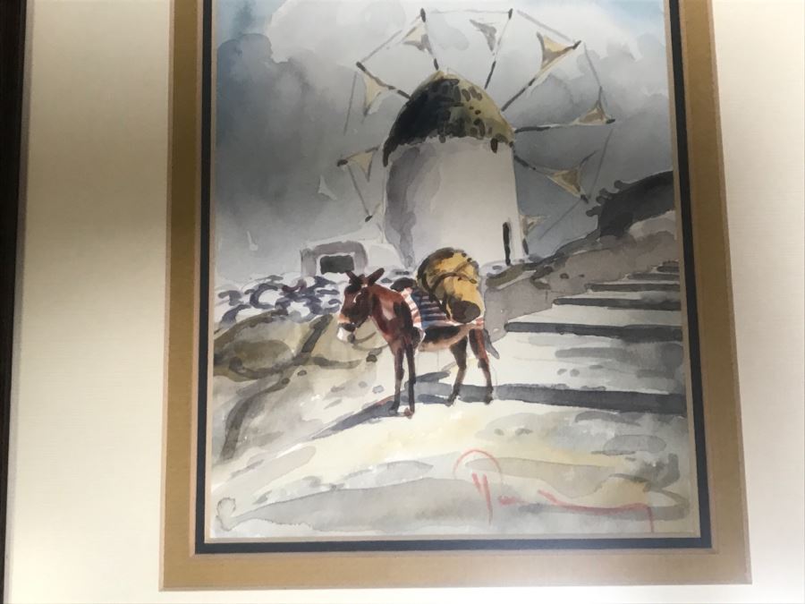 Original Watercolor Painting Signed By Artist Signature Illegible 12' X 15' [Photo 3]