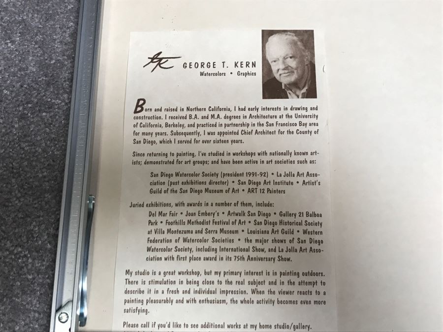 Original Watercolor Painting By George T. Kern Titled 'Early Fishing' At Lake Murray Signed And Framed [Photo 11]