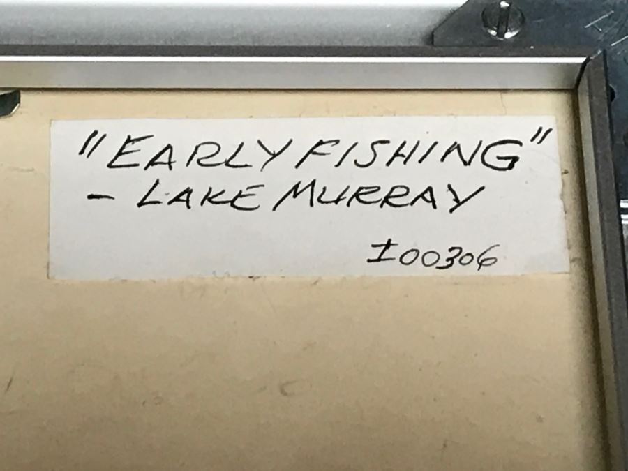 Original Watercolor Painting By George T. Kern Titled 'Early Fishing' At Lake Murray Signed And Framed [Photo 10]