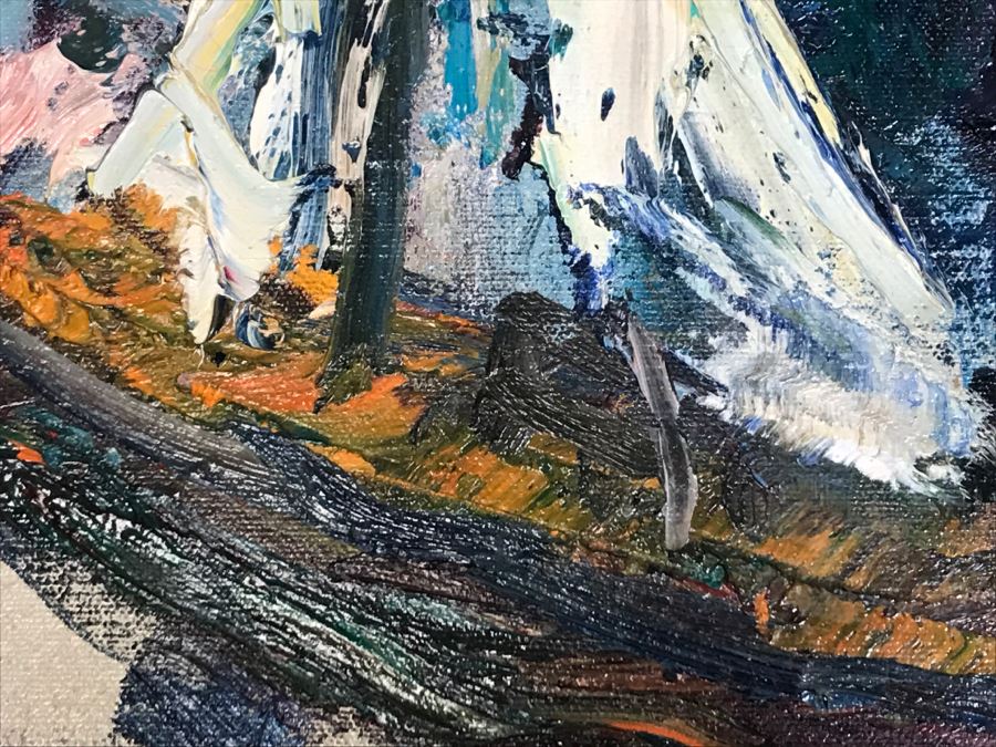 Vintage 1973 David Pollock Oil Painting Of Boy Holding Model Ship 29' X 41' [Photo 8]