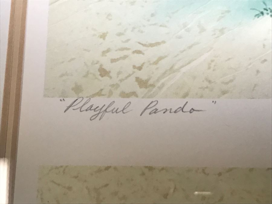 Pair Of Artist Signed Prints By John Yato Titled 'Playful Panda' And 'Carefree Days Of Youth' Framed [Photo 7]