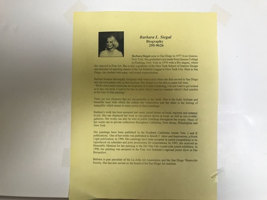 Pair Of Original Paintings Artist Signed By Barbara L Siegal And Framed [Photo 12]