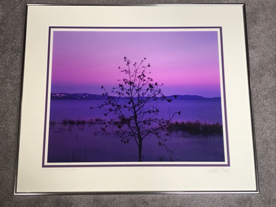 Artist Proof Framed Photograph By John T. Ravize Titled 'Winter's Whisper, Lake Tahoe'