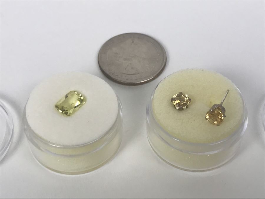 Sterling Silver Radiant Quartz Earrings And 8X6 Radiant Cut Quartz Gemstone [Photo 2]