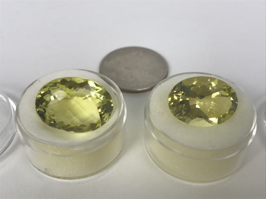 Pair Of Golden Quartz Gemstones [Photo 1]