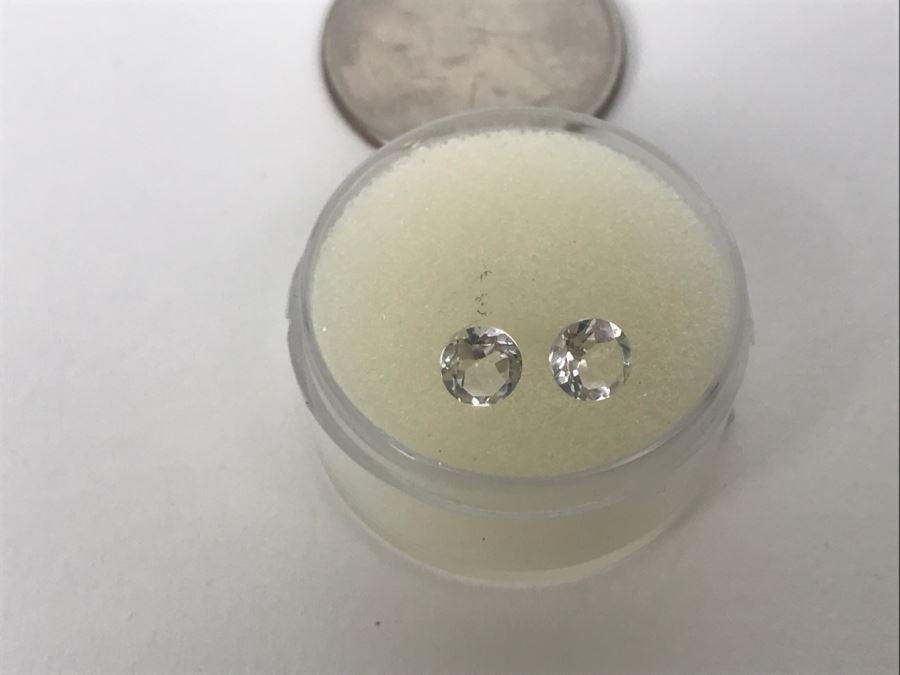 White Topaz Round Matching Pair 5MM [Photo 5]