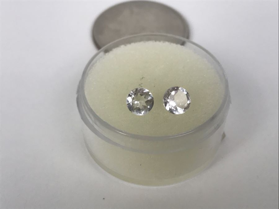 White Topaz Round Matching Pair 5MM [Photo 4]