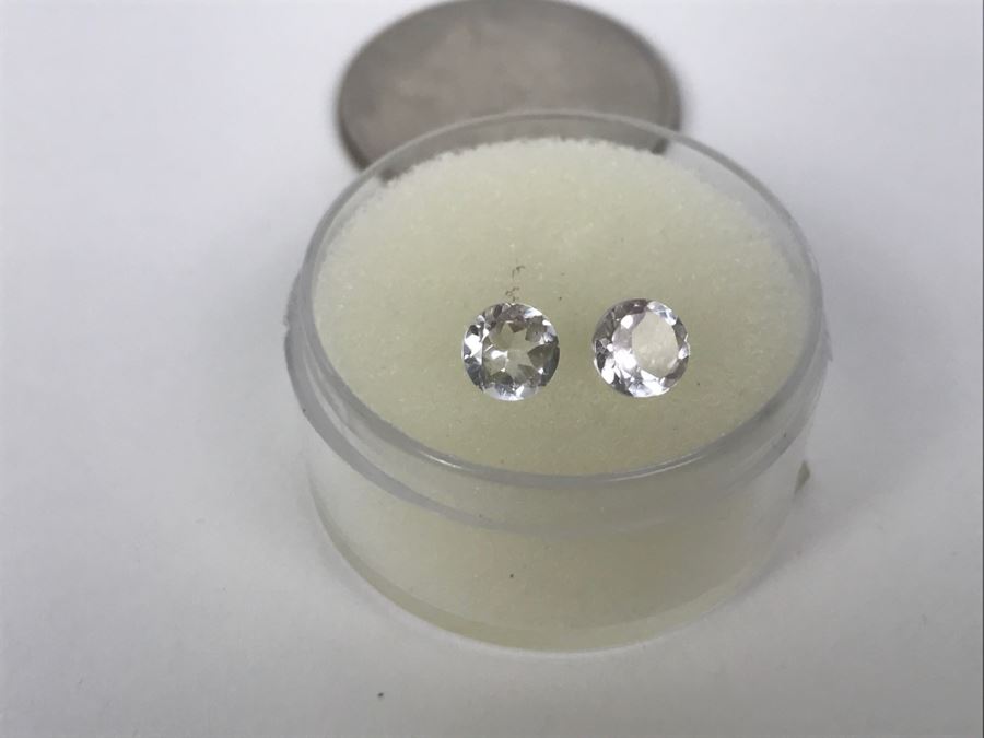 White Topaz Round Matching Pair 5MM [Photo 3]
