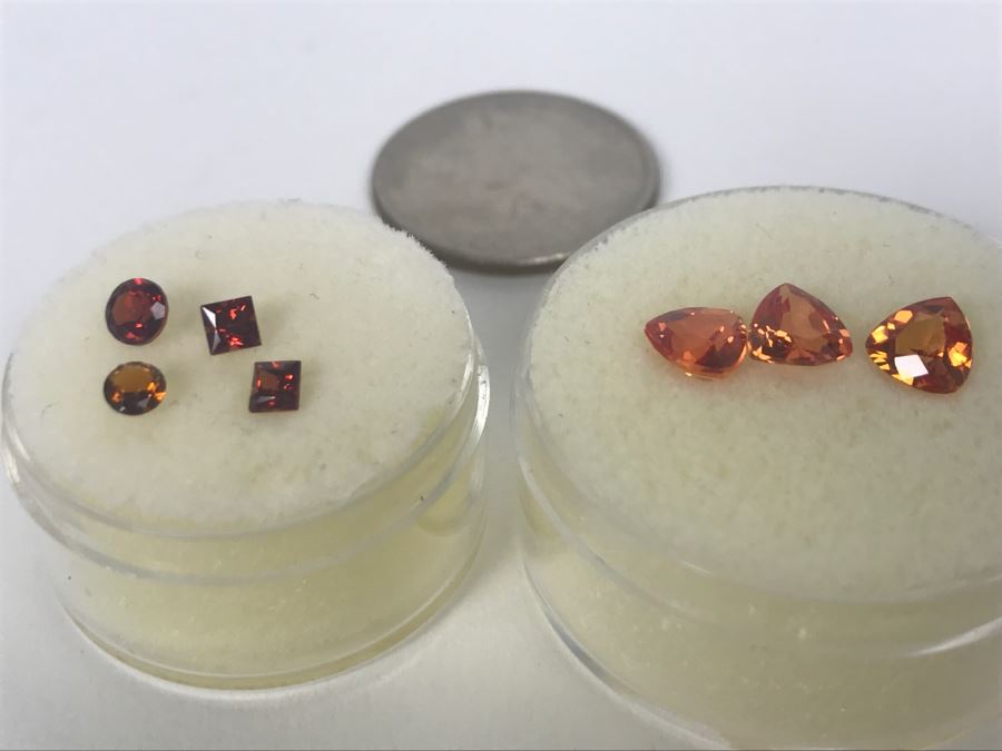 Assorted Garnets And Lab Created Parabella Gemstones [Photo 1]