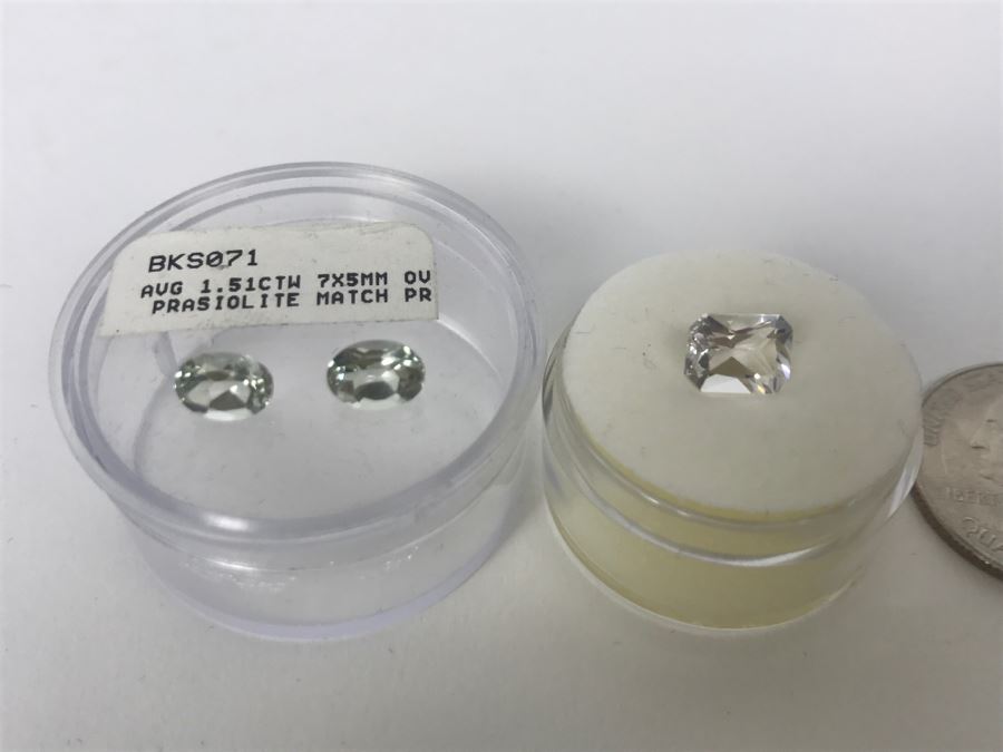 Oval Prasiolites And Radiant Cut Quartz Gemstones [Photo 5]