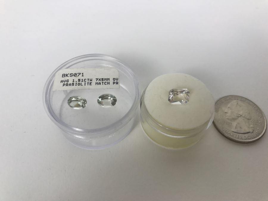 Oval Prasiolites And Radiant Cut Quartz Gemstones [Photo 4]
