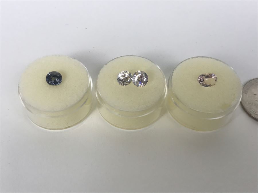 Tanzine, White Yags And Oval Pink Beryl Gemstones [Photo 5]