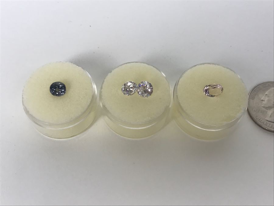 Tanzine, White Yags And Oval Pink Beryl Gemstones [Photo 6]