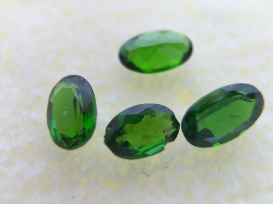 Chrome Diopside Gemstones 5X3 1TW And Round Red Rhodocrosite 3.5Ct 10MM [Photo 9]