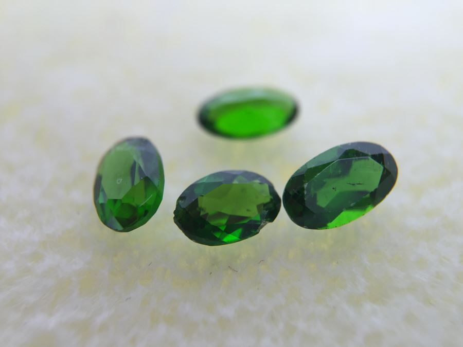 Chrome Diopside Gemstones 5X3 1TW And Round Red Rhodocrosite 3.5Ct 10MM [Photo 2]