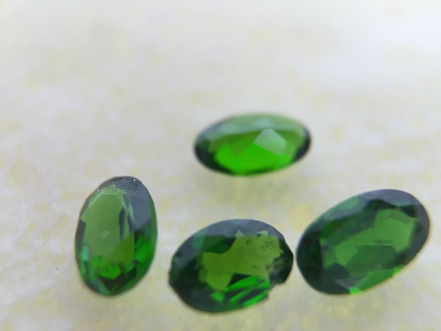 Chrome Diopside Gemstones 5X3 1TW And Round Red Rhodocrosite 3.5Ct 10MM [Photo 8]