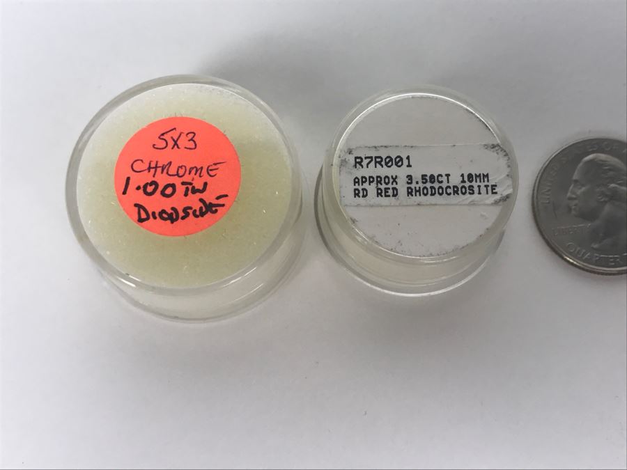 Chrome Diopside Gemstones 5X3 1TW And Round Red Rhodocrosite 3.5Ct 10MM [Photo 5]