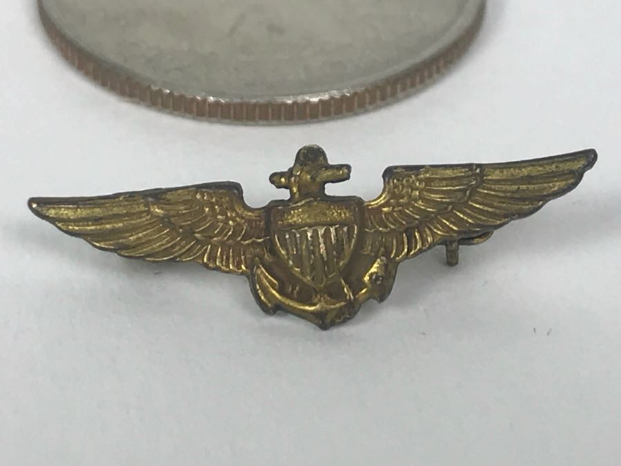 Small Gold On Sterling Silver Military Pin [Photo 1]