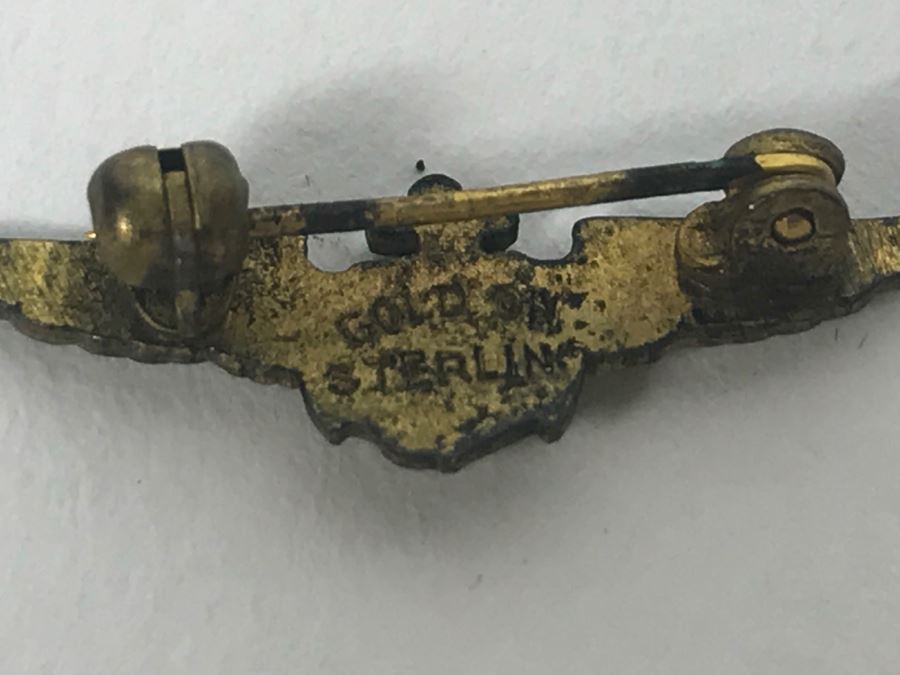 Small Gold On Sterling Silver Military Pin [Photo 4]