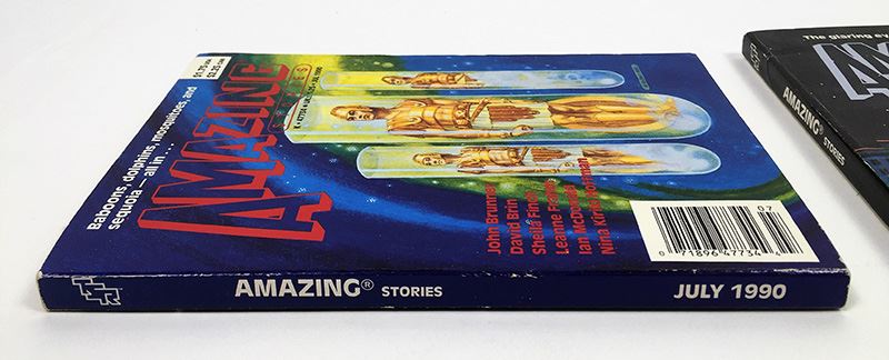 Amazing Stories - Multiple Signatures: Nov 1987 - Signed by Frederik Pohl; July 1990 - Signed by Robert Silverberg, M. Shayne Bell & David Brin; Sept 1990 - Signed by Robert Silverberg & Susan Shwartz [Photo 5]