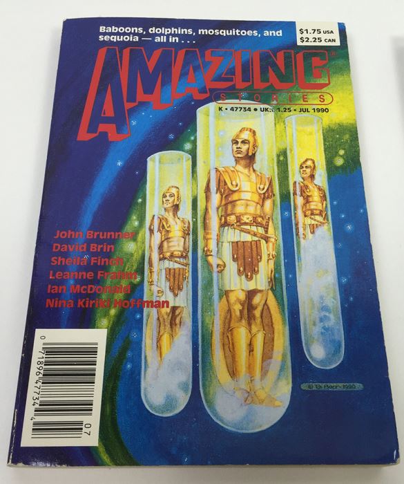 Amazing Stories - Multiple Signatures: Nov 1987 - Signed by Frederik Pohl; July 1990 - Signed by Robert Silverberg, M. Shayne Bell & David Brin; Sept 1990 - Signed by Robert Silverberg & Susan Shwartz [Photo 2]