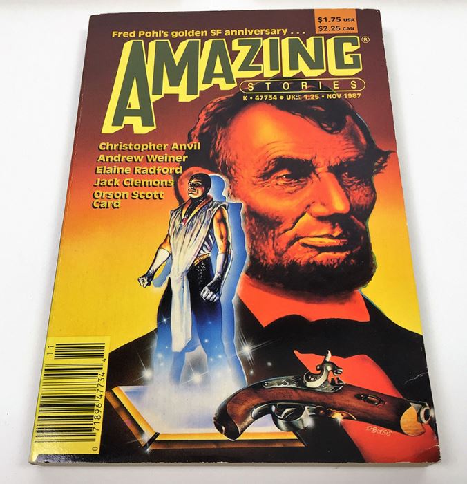 Amazing Stories - Multiple Signatures: Nov 1987 - Signed by Frederik Pohl; July 1990 - Signed by Robert Silverberg, M. Shayne Bell & David Brin; Sept 1990 - Signed by Robert Silverberg & Susan Shwartz [Photo 4]