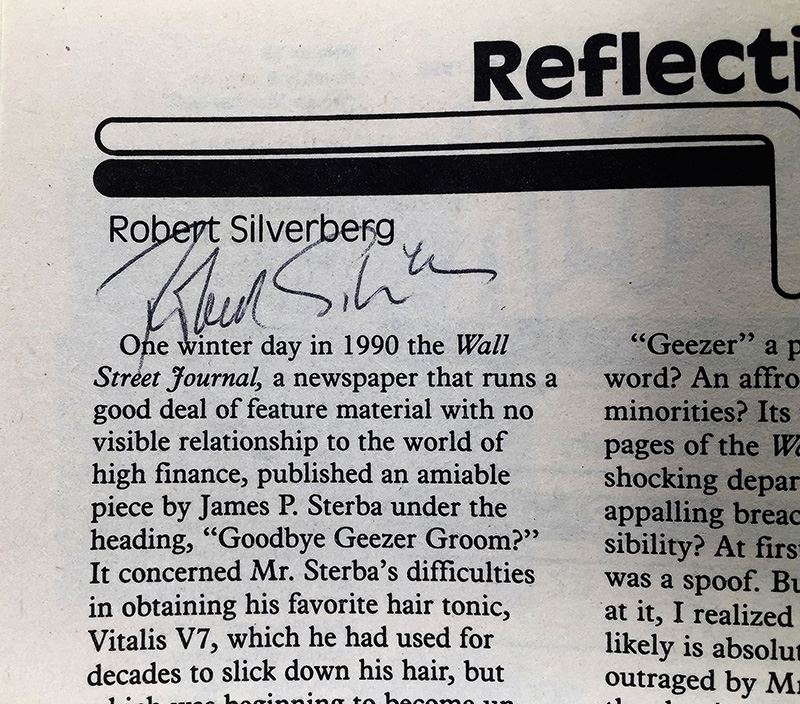 Amazing Stories - Multiple Signatures: Nov 1987 - Signed by Frederik Pohl; July 1990 - Signed by Robert Silverberg, M. Shayne Bell & David Brin; Sept 1990 - Signed by Robert Silverberg & Susan Shwartz [Photo 15]