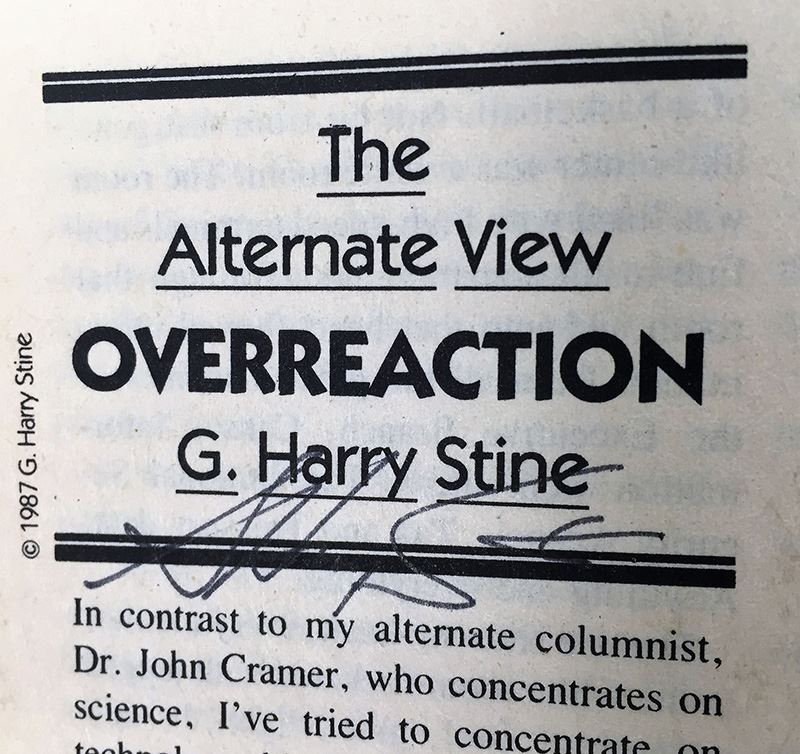 Analog Science Fiction and Fact Magazine - Multiple Signatures: G. Harry Stine, Harry Turtledove, Stanley Schmidt, Michael F. Flynn & Roger MacBride Allen [Photo 9]