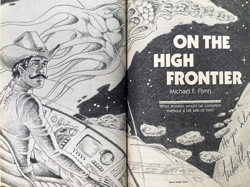 Analog Science Fiction and Fact Magazine - Multiple Signatures: G. Harry Stine, Harry Turtledove, Stanley Schmidt, Michael F. Flynn & Roger MacBride Allen [Photo 30]