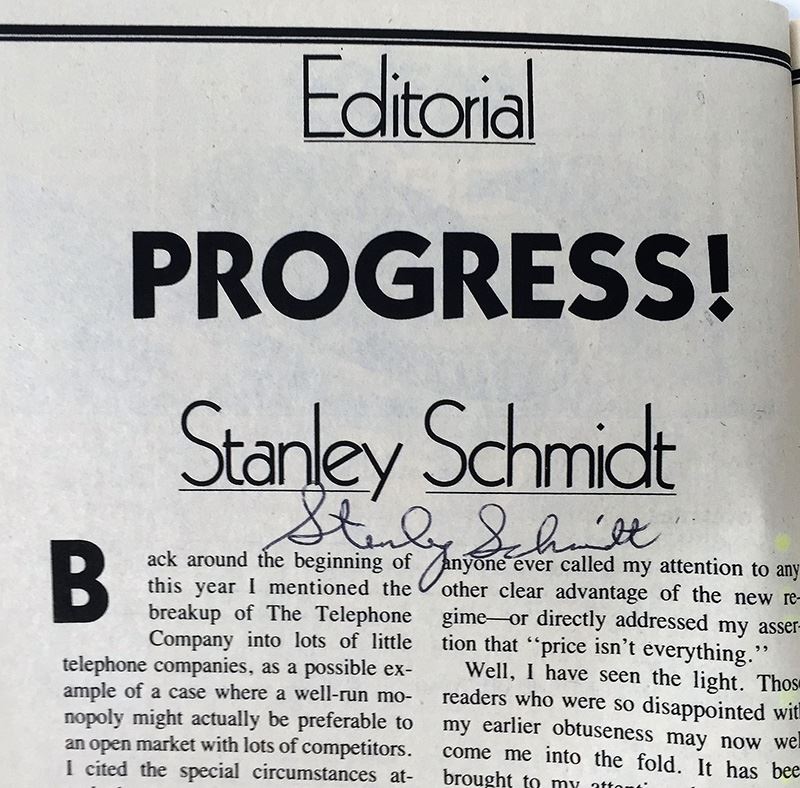 Analog Science Fiction and Fact Magazine - Multiple Signatures: G. Harry Stine, Harry Turtledove, Stanley Schmidt, Michael F. Flynn & Roger MacBride Allen [Photo 14]