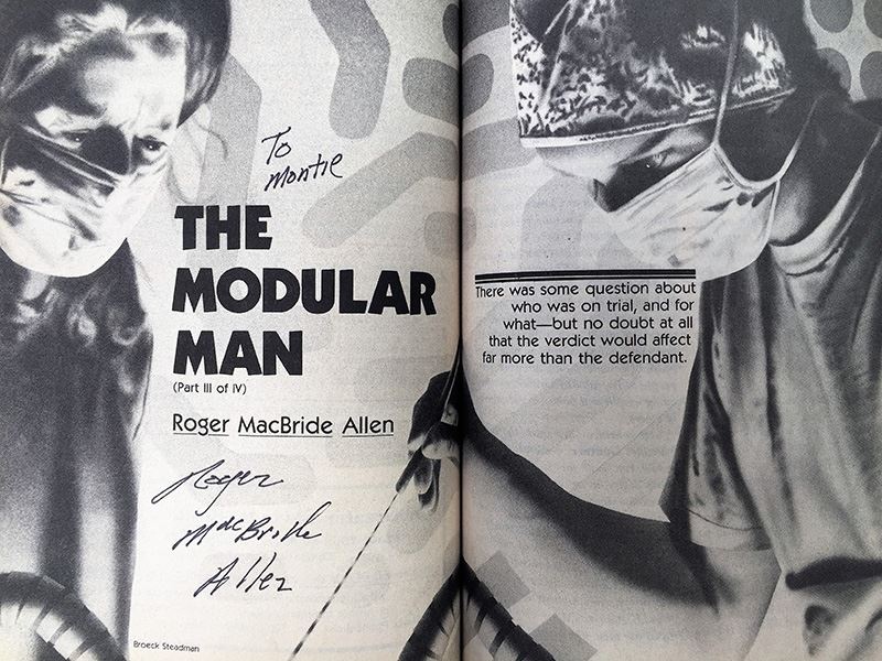 Analog Science Fiction and Fact Magazine - Multiple Signatures: G. Harry Stine, Harry Turtledove, Stanley Schmidt, Michael F. Flynn & Roger MacBride Allen [Photo 32]