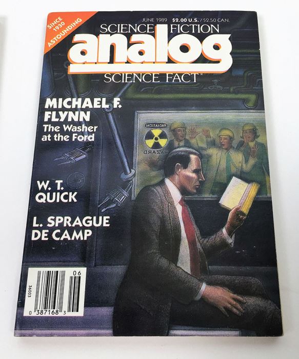 Analog Science Fiction and Fact Magazine - Multiple Signatures: G. Harry Stine, Harry Turtledove, Stanley Schmidt, Michael F. Flynn & Roger MacBride Allen [Photo 4]