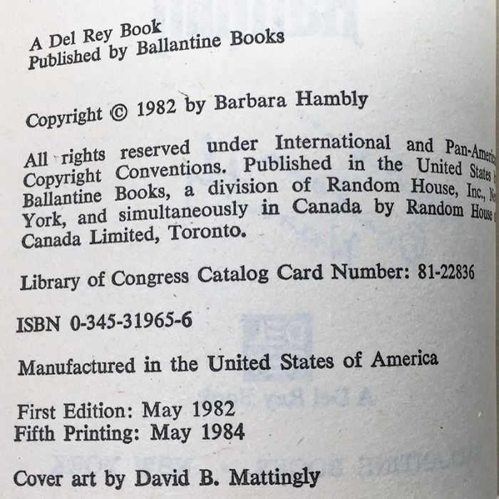 Barbara Hambly Collection: Dragonsbane, Time of the Dark, etc. - Signed by Barbara Hambly [Photo 32]