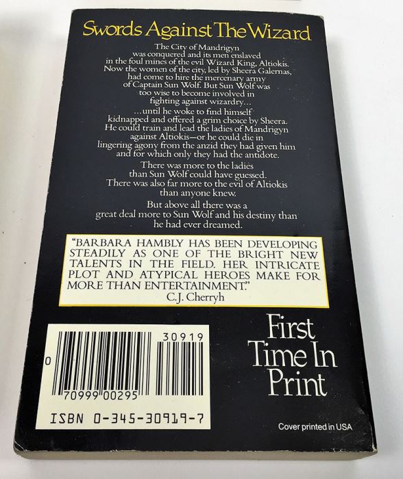 Barbara Hambly Collection: Sun Cross, Witches of Wenshar, etc. - Signed by Barbara Hambly [Photo 34]