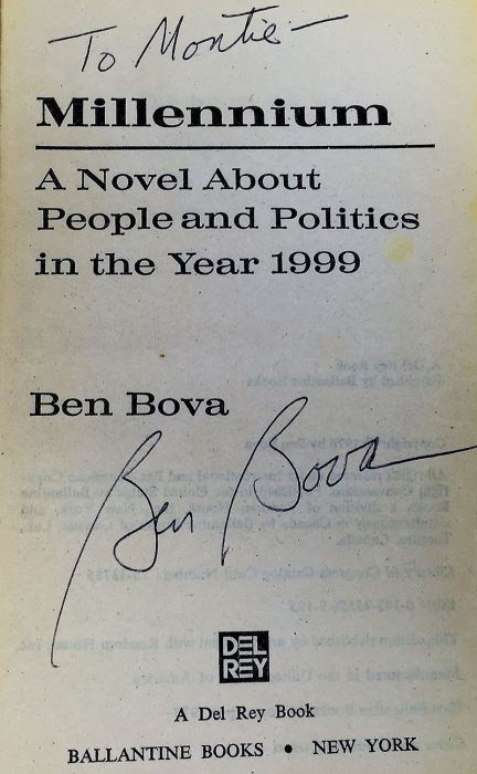 Ben Bova Collection: Millenium, The Dueling Machine, The Multiple Man & As On A Darkling Plain (x2) - Signed by Ben Bova [Photo 9]