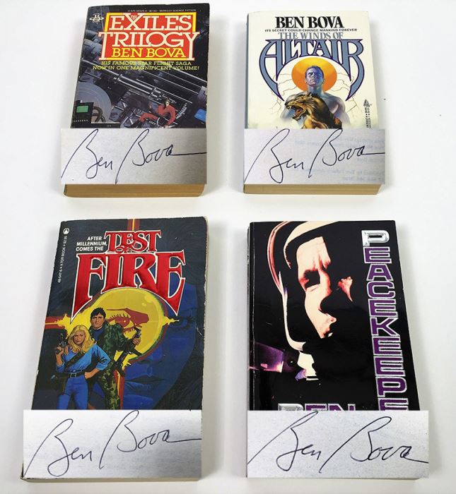 Ben Bova Collection: The Exiles Trilogy, The Winds of Altair, Test of Fire & Peacekeepers - Signed by Ben Bova [Photo 1]