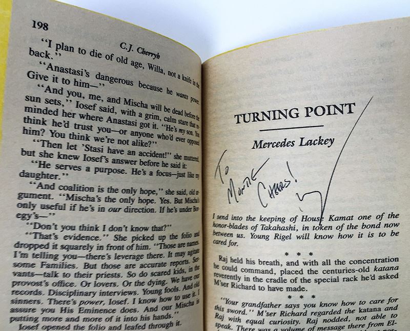 C.J. Cherryh Collection: Merovingen Nights #2,4,5,6,7 - Signed by: C.J. Cherryh, Mercedes Lackey, Leslie Fish & Roberta Rogow [Photo 33]