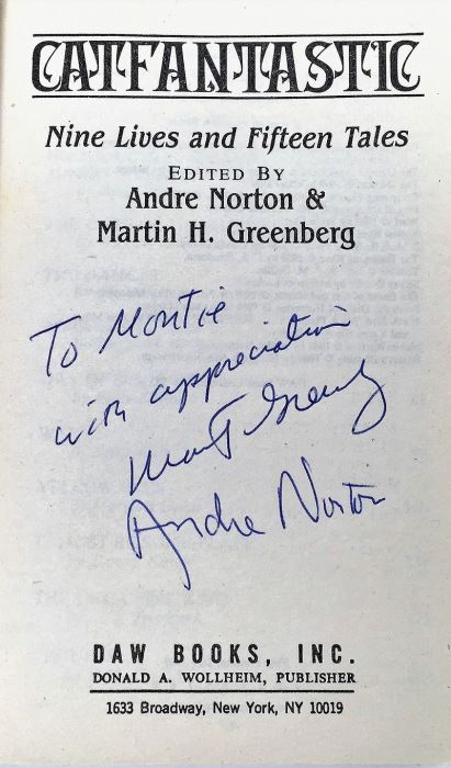 Andre Norton & Martin H. Greenberg Collection: Cat Fantastic I & II - Signed by Andre Norton, Claire L. Bell & Mercedes Lackey [Photo 6]
