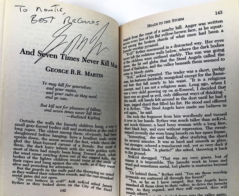 David Drake w/ Sandra Miesel Collection: The War Machine, A Separate Star & Heads to the Storm (Tributes to Rudyard Kipling) - Multiple Signatures; George R.R. Martin, Poul Anderson, Gene Wolfe, Joe Haldeman, L. Sprague de Camp, Roger MacBride Allen, etc. [Photo 35]