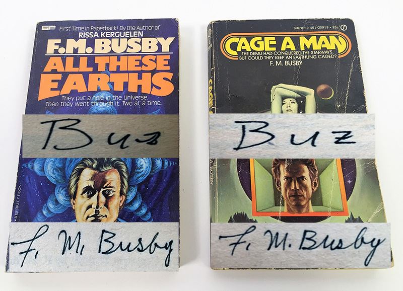 F.M. Busby Collection: All These Earths & Cage a Man - Signed by F.M. Busby (Buz) [Photo 1]