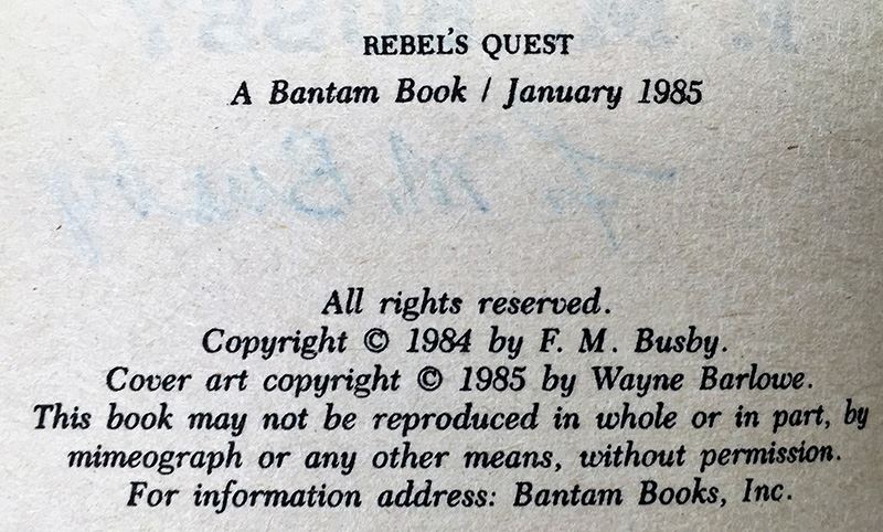 F.M. Busby Collection: The Demu Trilogy, Alien Debt, The Proud Enemy, Star Rebel, Rebel's Seed & Rebel's Quest - Signed by F.M. Busby [Photo 39]