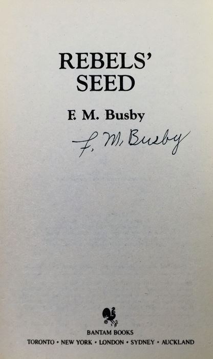 F.M. Busby Collection: The Demu Trilogy, Alien Debt, The Proud Enemy, Star Rebel, Rebel's Seed & Rebel's Quest - Signed by F.M. Busby [Photo 32]