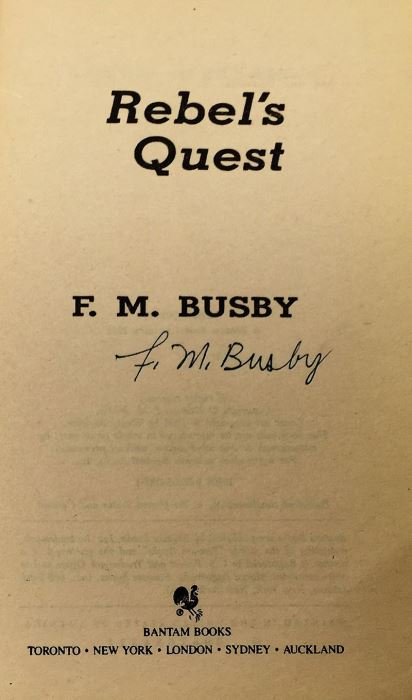 F.M. Busby Collection: The Demu Trilogy, Alien Debt, The Proud Enemy, Star Rebel, Rebel's Seed & Rebel's Quest - Signed by F.M. Busby [Photo 37]