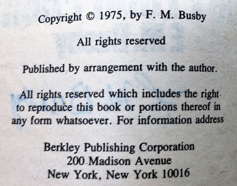 F.M. Busby Collection: The Demu Trilogy, Alien Debt, The Proud Enemy, Star Rebel, Rebel's Seed & Rebel's Quest - Signed by F.M. Busby [Photo 29]