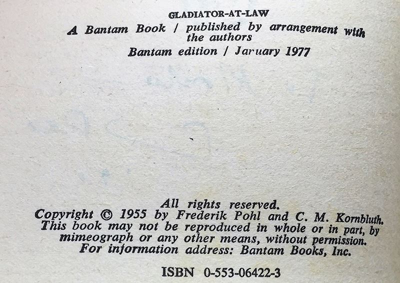 Frederik Pohl & C.M. Kornbluth Collection: The Best of C.M. Kornbluth, Gladiator-At-Law & Search the Sky - Signed by Frederik Pohl [Photo 14]